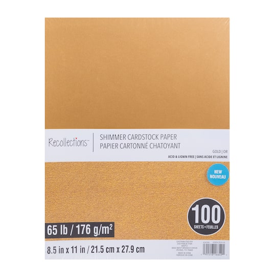 Gold Shimmer 8.5" x 11" Cardstock Paper by Recollections™,100 Sheets